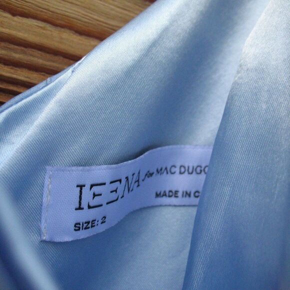 NWT Mac Duggal FLOUNCE SLEEVE SATIN GOWN Missing Belt - Picture 15 of 15